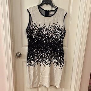 Calvin Klein Black and White Patterned Mini Dress